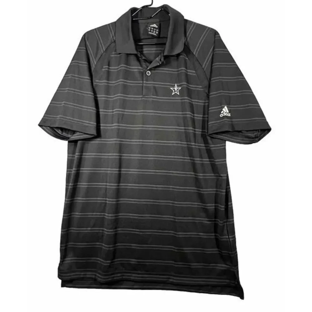 Adidas NBA All-Star Black Polo Golf‎ Collar Shirt L stipe